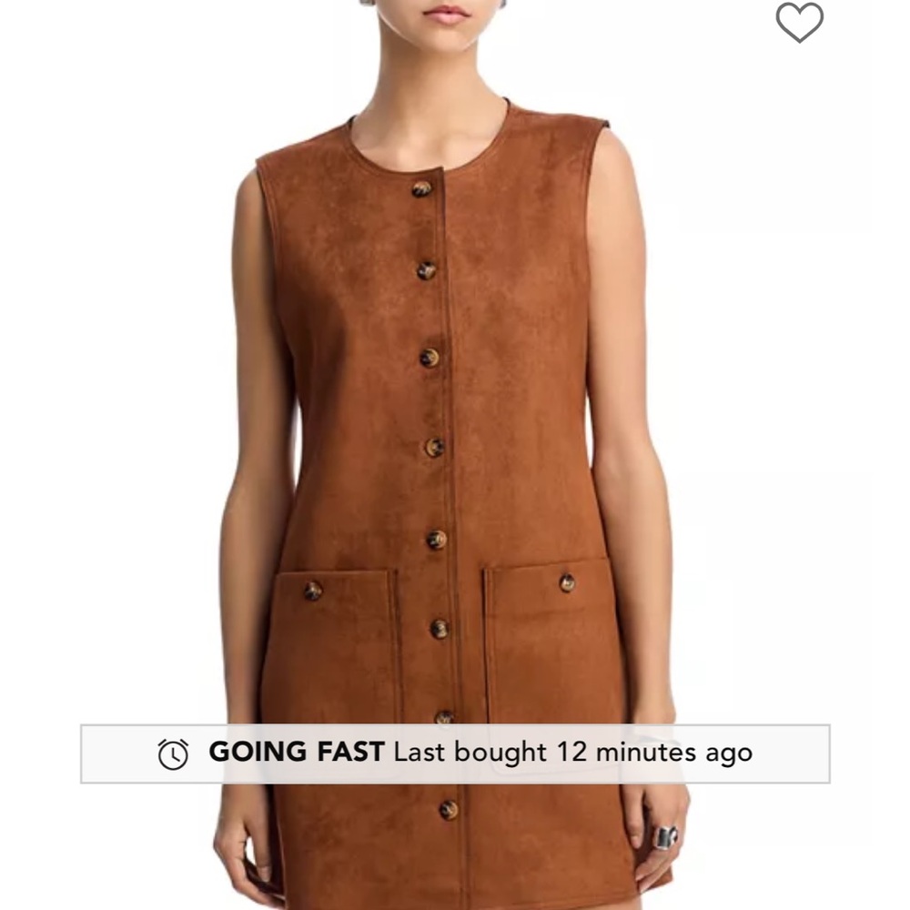 French Connection Camel Button-Front Dress